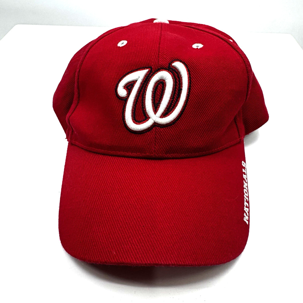 Red Washington Nationals Ball Cap Embroidered White W Logo Major League Baseball